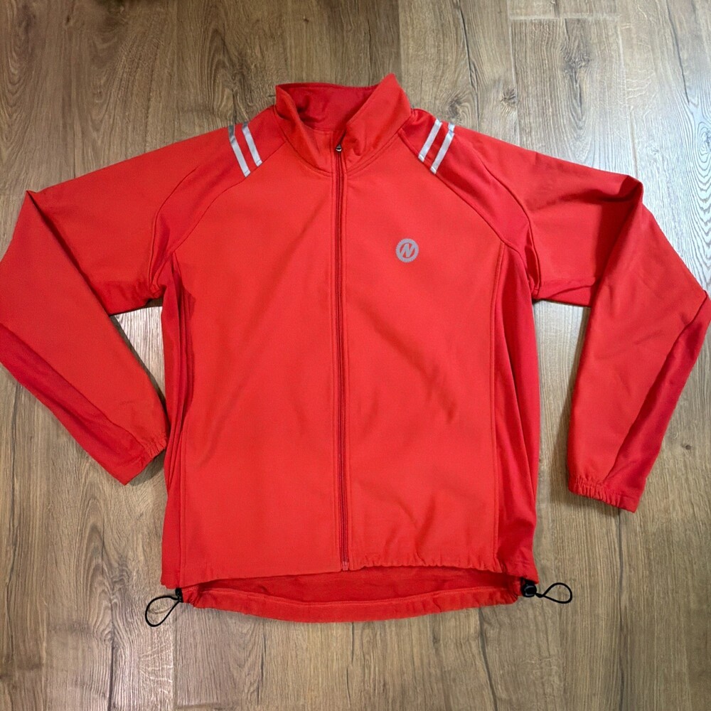 Men's NASHBAR Cycling Jacket Full-Zip Fire Engine Red 3-Pouch Softshell XXXL